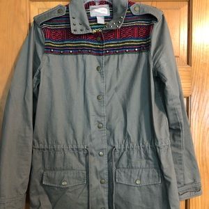 Forever 21 utility jacket with pattern detail